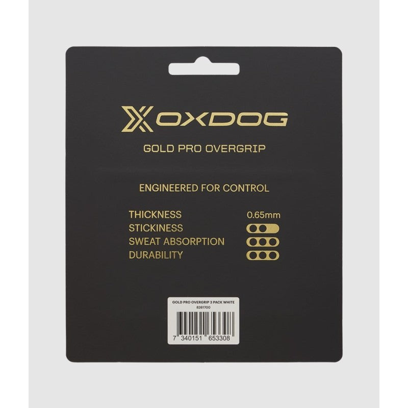 GOLD PRO OVERGRIP 3 PACK White